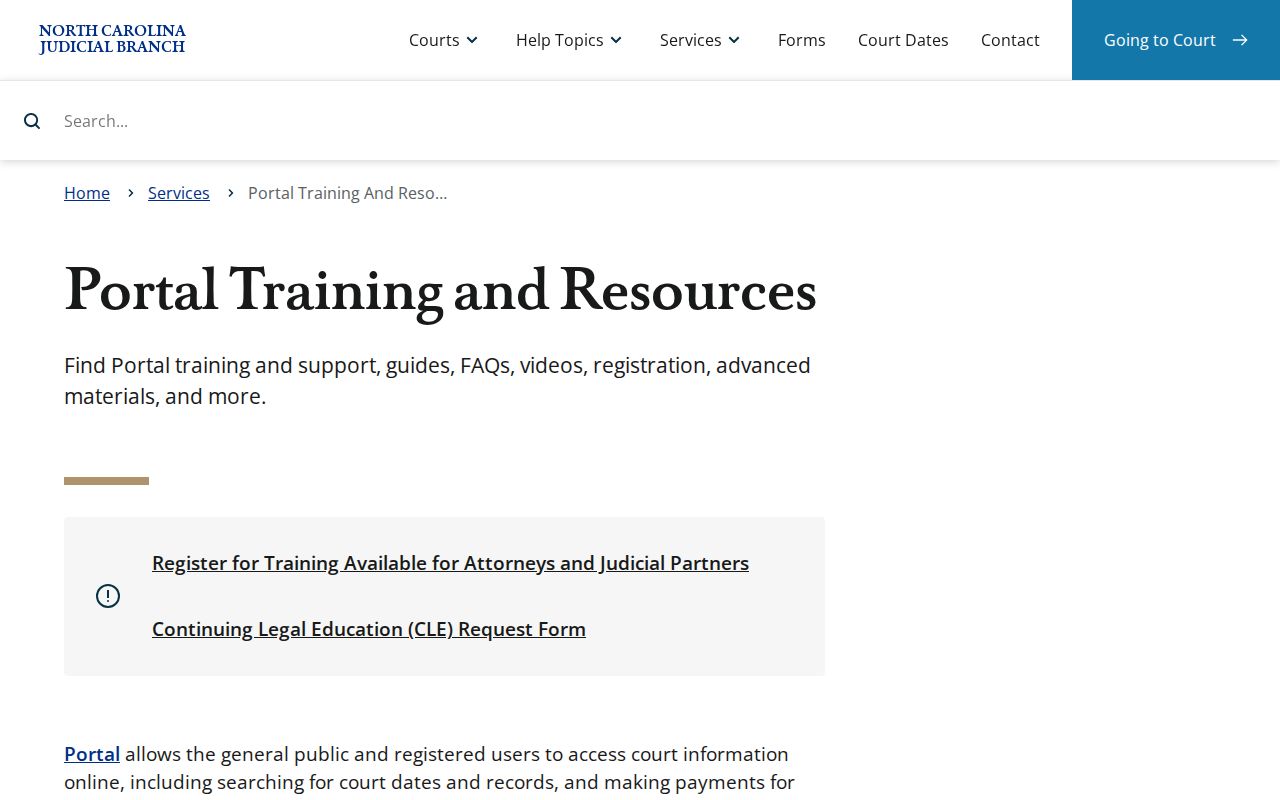Pitt County case lookup reference from official Portal Smart Search training