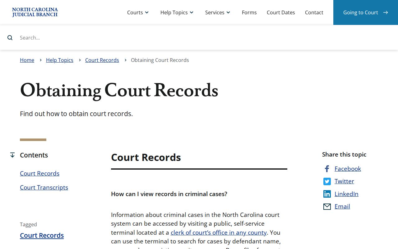 Pitt County court records access through a courthouse self-service terminal