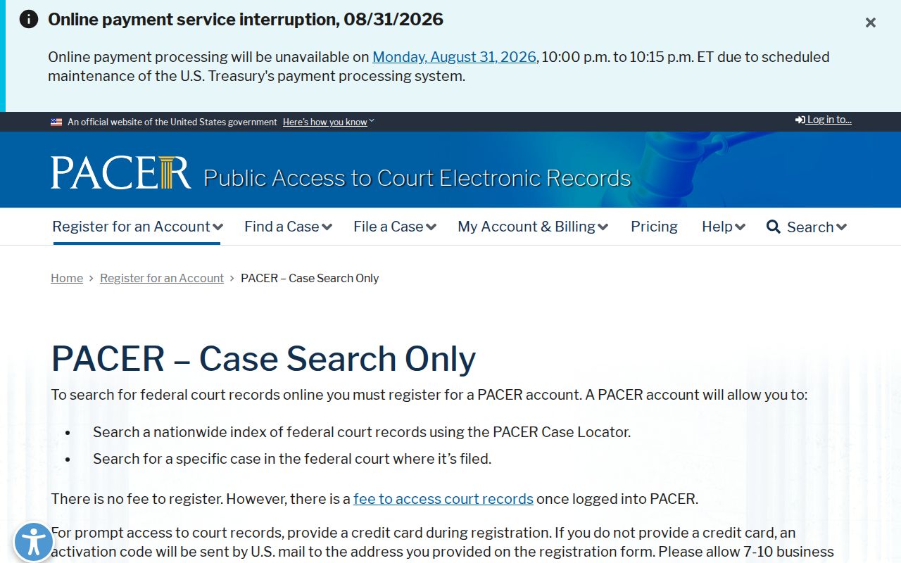 Farmville court docket reference distinguishing federal PACER from Pitt state court records