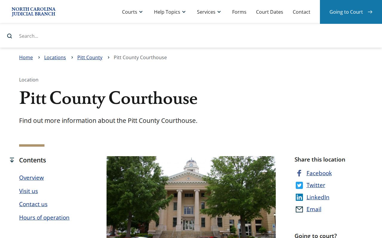 Pitt County court docket courthouse in Greenville