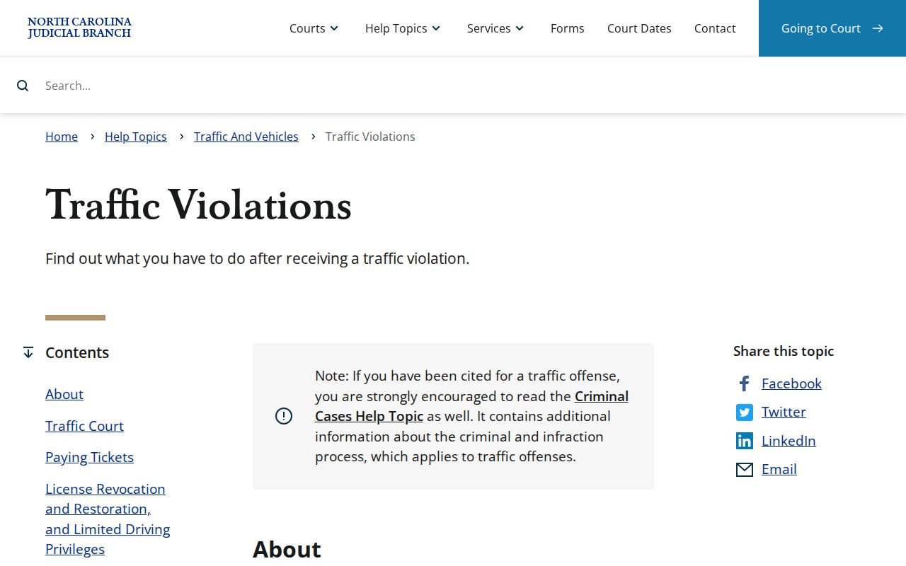 Pitt County traffic ticket official state citation options source